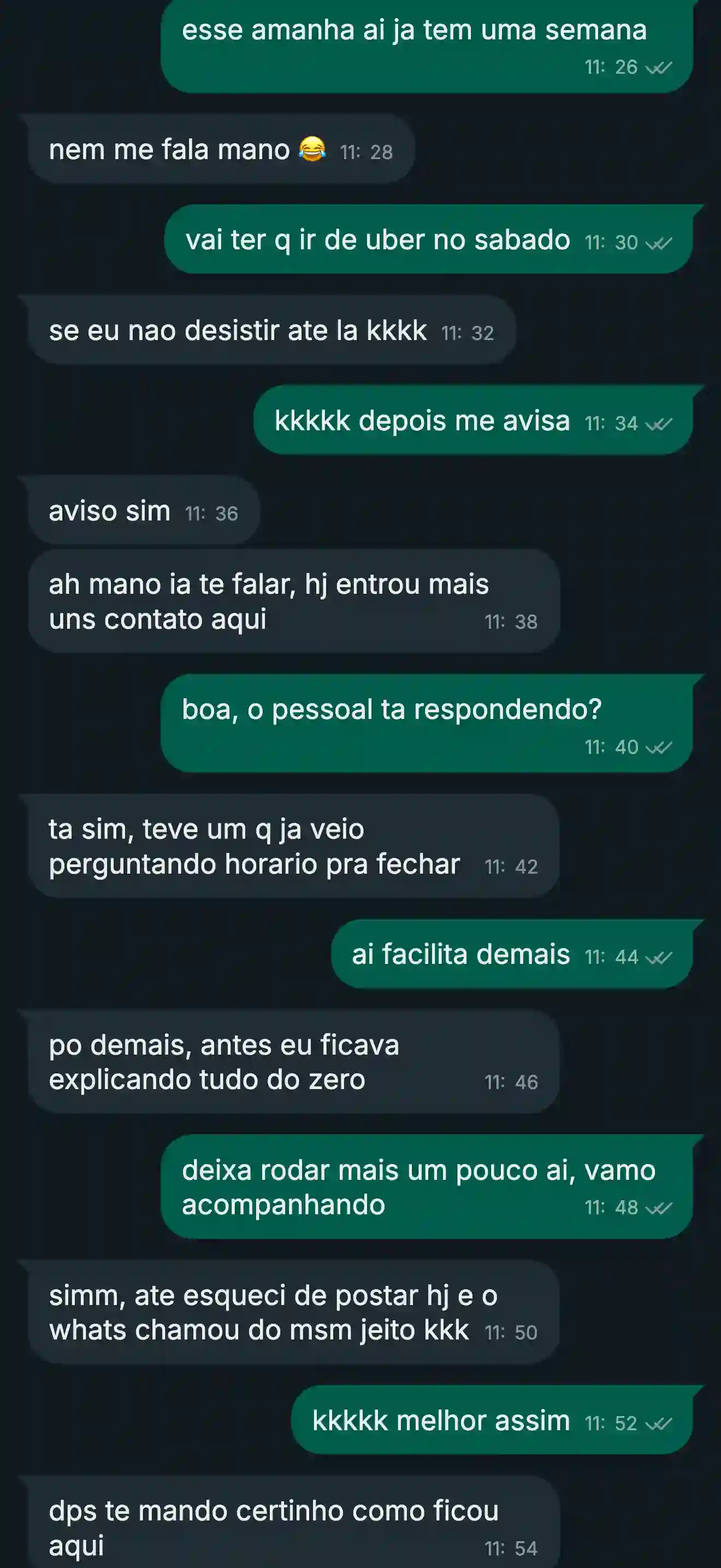 Conversa de WhatsApp com cliente